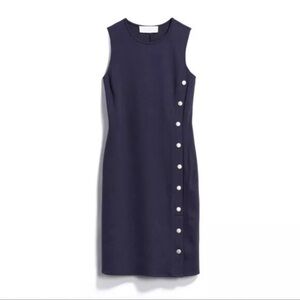superfoxx | anaise sleeveless navy metallic snap dress medium